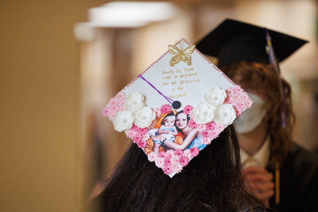 Close up of decorated mortarboard