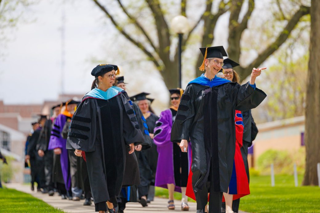 Faculty and Staff processional to gym fro graduation