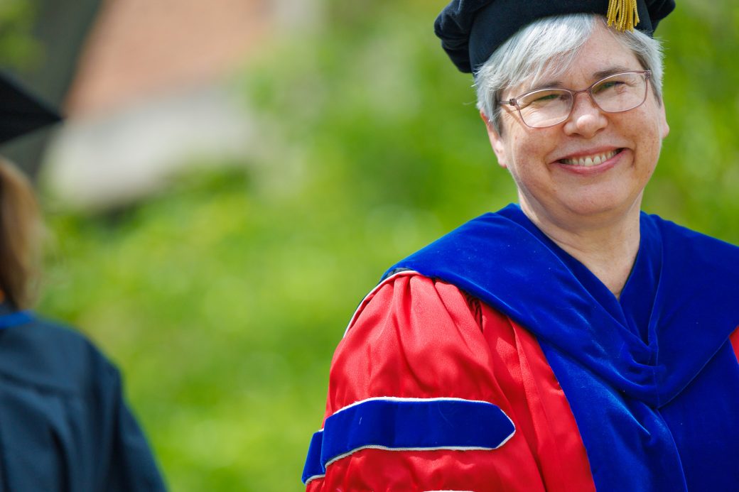 President Rebecca Stoltzfus smiling