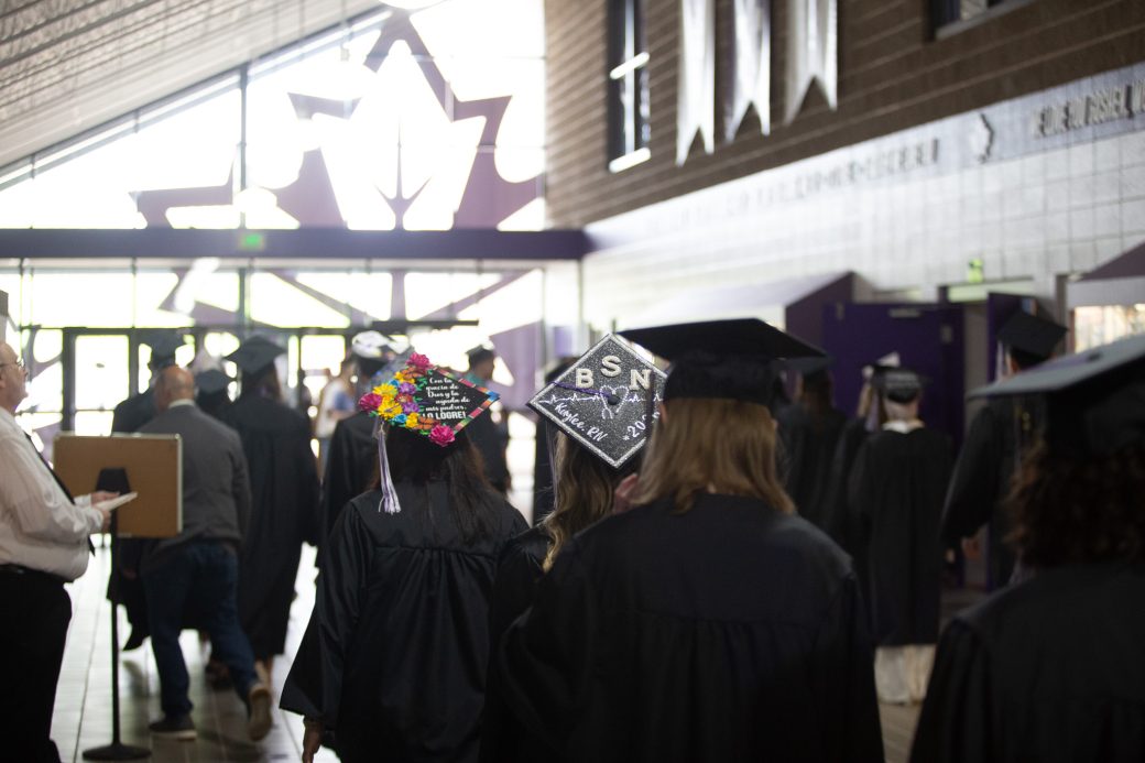 Group of graduates in Roman Gingerich Recreation-Fitness Center