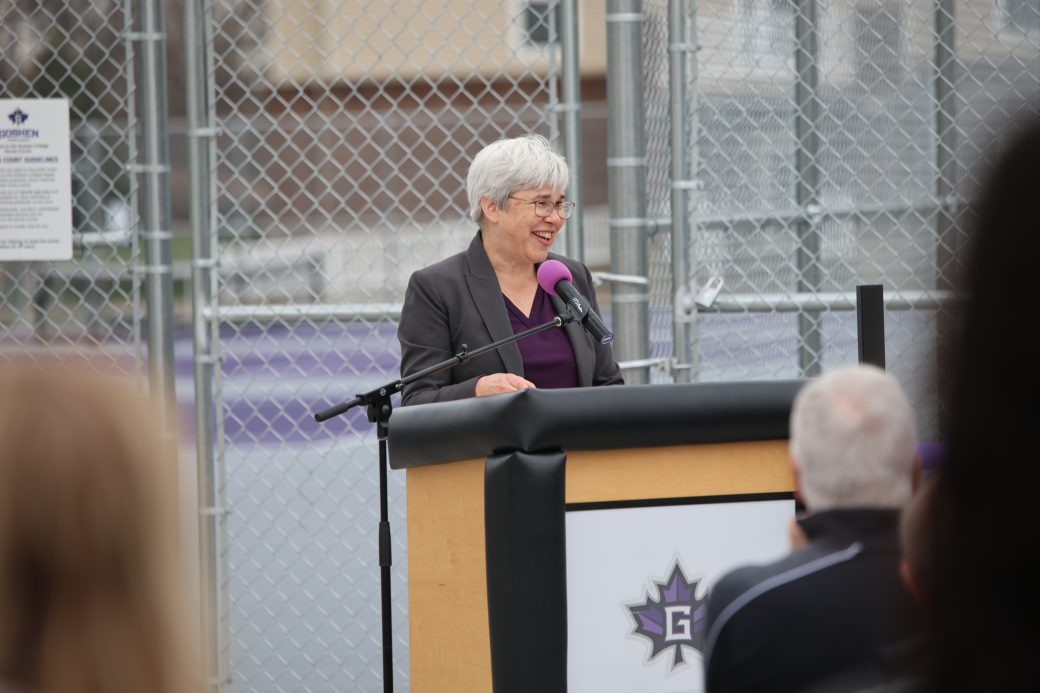 President Becky speaking
