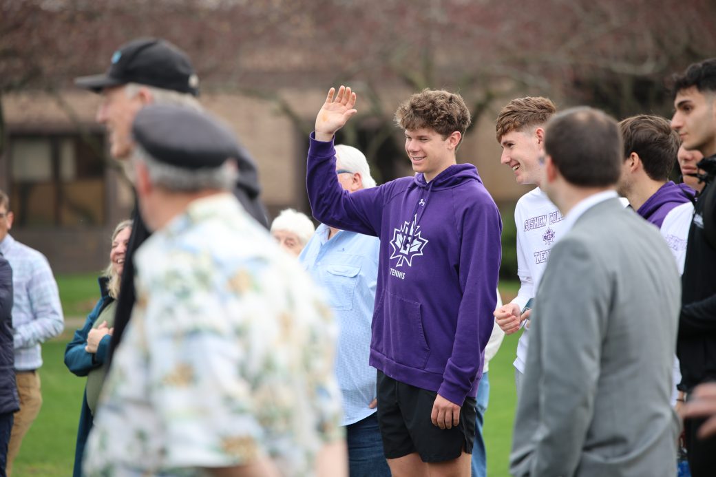 Single student raising hand