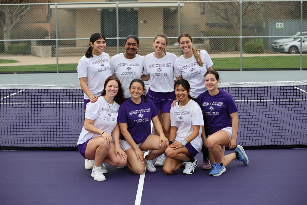 Tennis players in a group