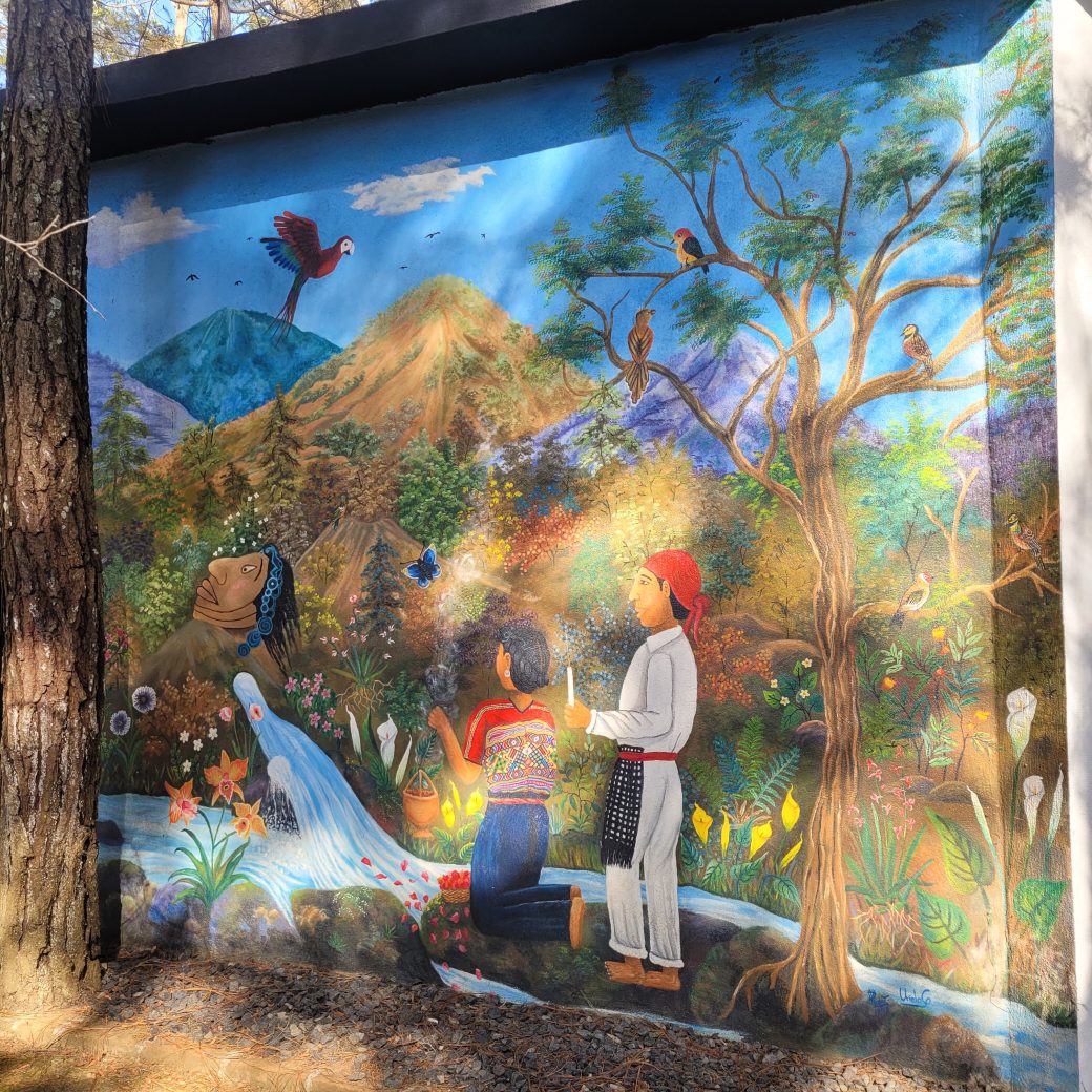 A colorful mural.