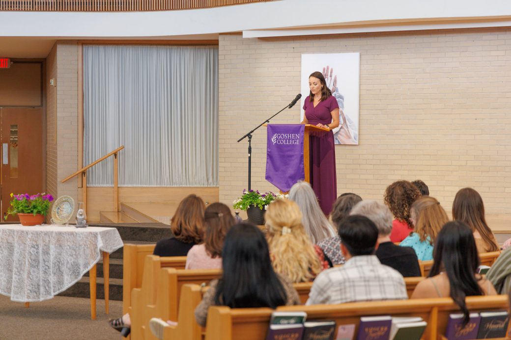 Speaker addresses nursing graduates at pinning ceremony