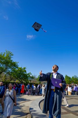 Student celebrating his graduation 